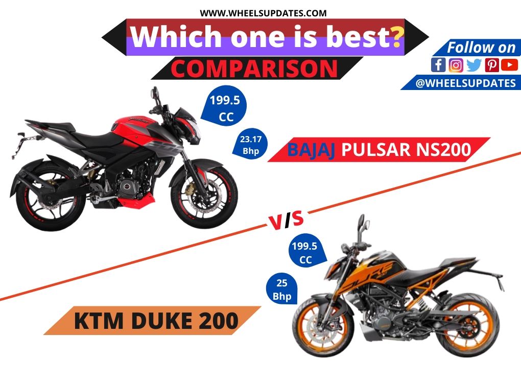 Bajaj pulsar NS 200 vs KTM duke 200 comparison