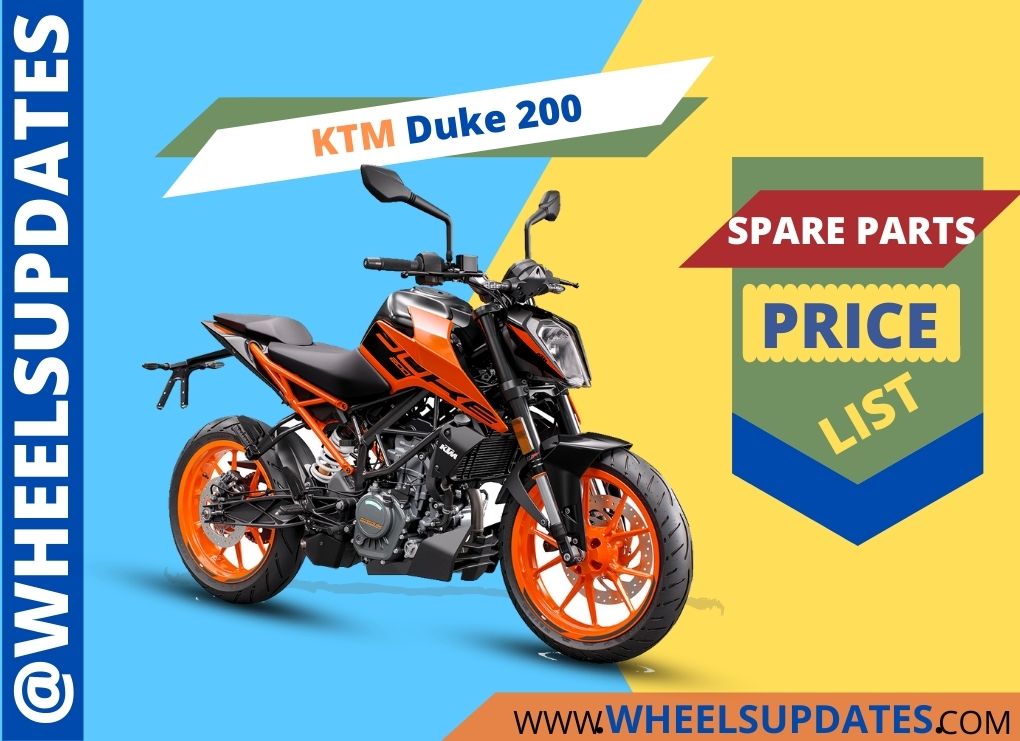 KTM duke 200 spare parts price list in india