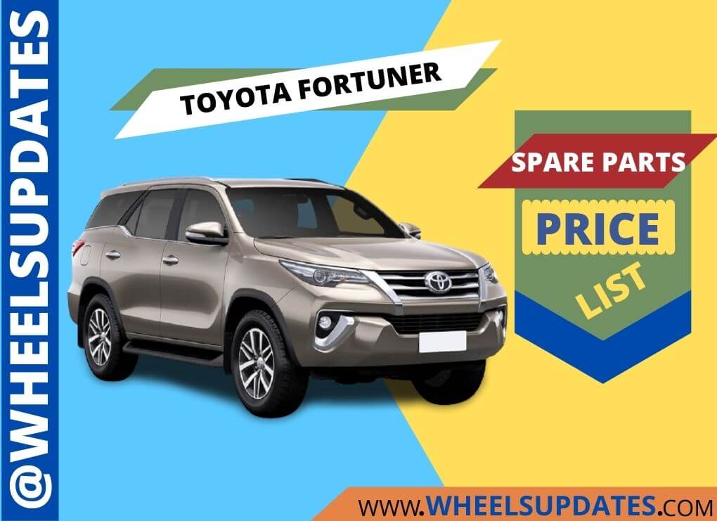 Toyota Fortuner spare parts price list in India