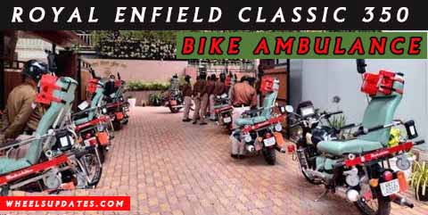 Royal enfield classic 350 customized as bike ambulance in new delhi