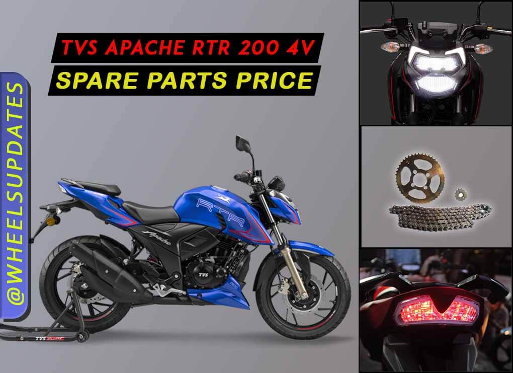 TVS Apache RTR 200 4V spare parts price list 2021