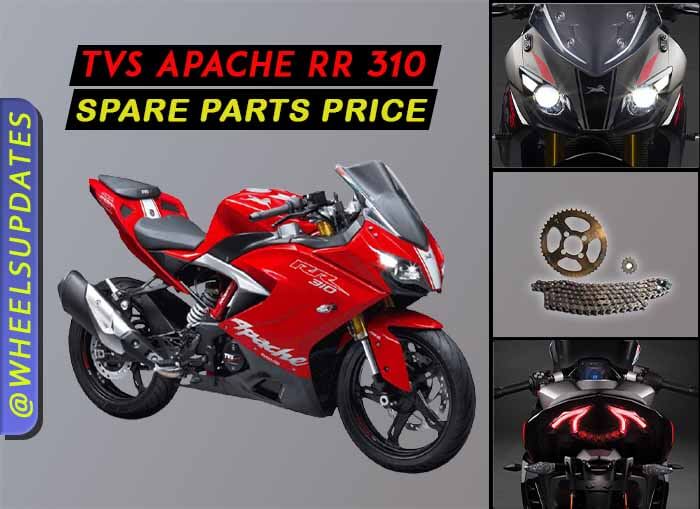 TVS Apache RR 310 spare parts price list in india 2021