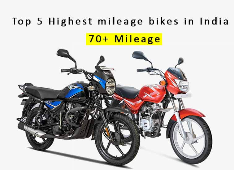Top 5 bikes with 70+ mileage - highest mileage bike in India