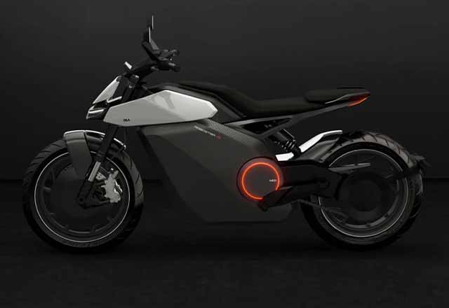 upcoming Ola roadster electric motorcycle concept