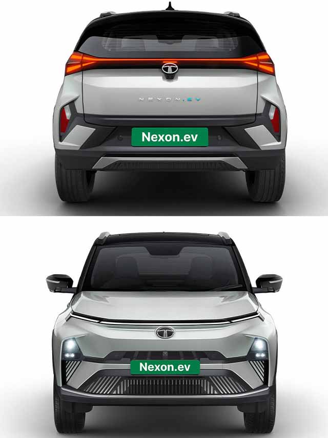 Tata Nexon EV facelift front and rear