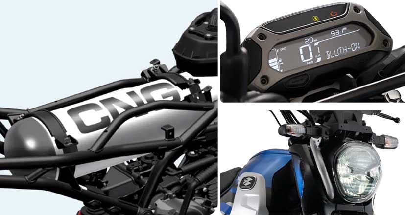 Bajaj Freedom CNG tank, headlight, instrument console image